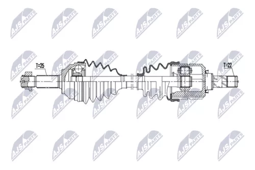 NTY NTY NPW-MG-009 NTY NPW-MG-009 Drive Shaft 