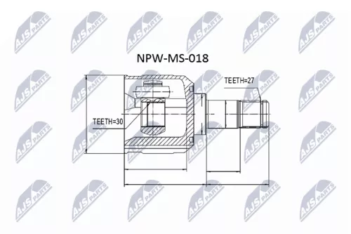 Inner Front NTY Cv Joint & Boot Kit