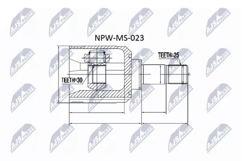 Inner Front Left NTY Cv Joint & Boot Kit