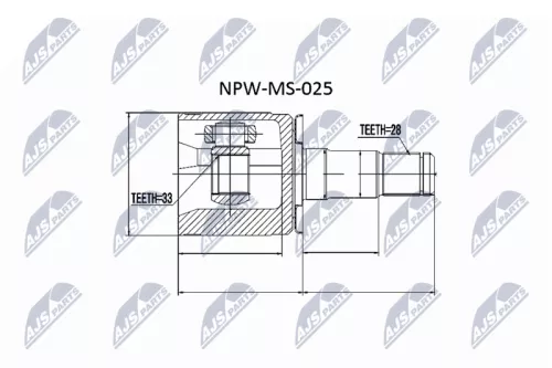 Front Left Inner NTY Cv Joint & Boot Kit