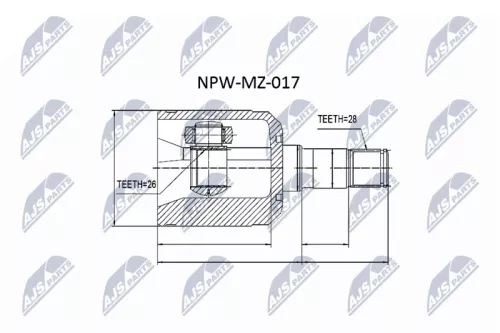NTY NTY NPW-MZ-017 Front Left NTY Cv Joint & Boot Kit 