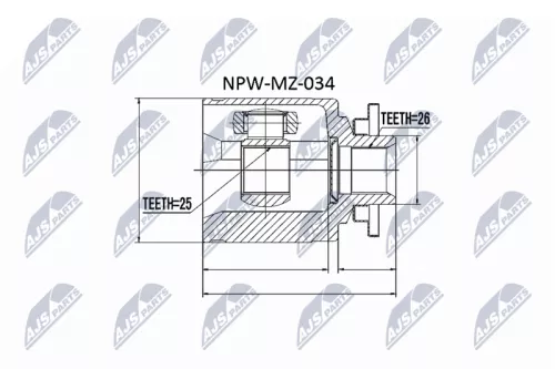 Front Left Inner NTY Cv Joint & Boot Kit