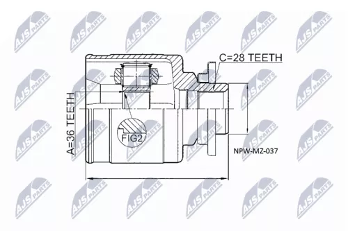 Front Right Inner NTY Cv Joint & Boot Kit
