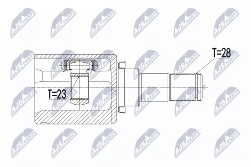 NTY NTY NPW-MZ-055 Inner NTY Cv Joint & Boot Kit 