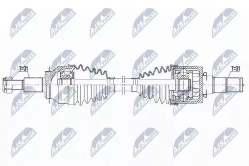 NTY NTY NPW-MZ-080 NTY NPW-MZ-080 Drive Shaft 