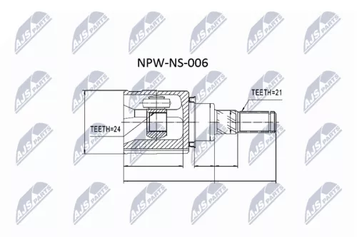 NTY NTY NPW-NS-006 Rear Inner Rear Left Rear Right NTY Cv Joint & Boot Kit 