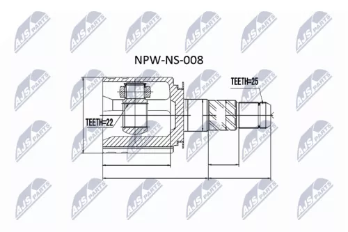 NTY NTY NPW-NS-008 Inner Front Right NTY Cv Joint & Boot Kit 