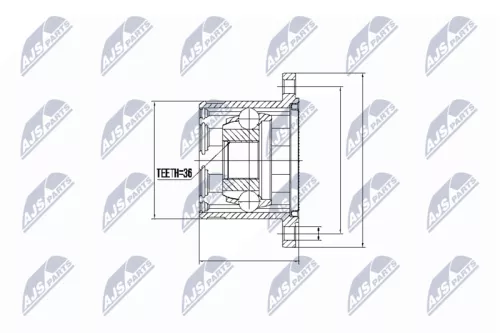 NTY NTY NPW-NS-013 Front Inner NTY Cv Joint & Boot Kit 