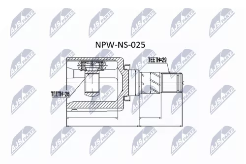 Front Left NTY Cv Joint & Boot Kit