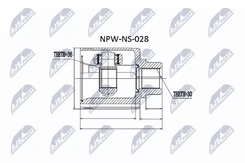 NTY NTY NPW-NS-028 Inner Front Right NTY Cv Joint & Boot Kit 