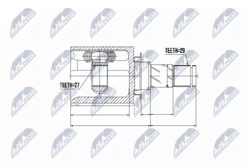 Front Left Inner NTY Cv Joint & Boot Kit