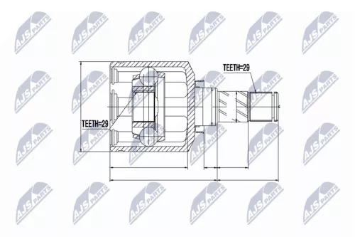 NTY NTY NPW-NS-044 Front Left NTY Cv Joint & Boot Kit 