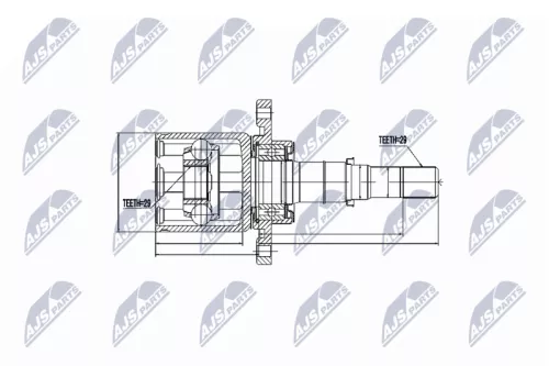NTY NTY NPW-NS-045 Front Right NTY Cv Joint & Boot Kit 