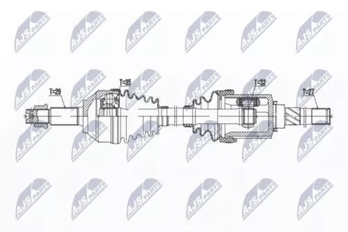 NTY NTY NPW-NS-165 NTY NPW-NS-165 Drive Shaft 