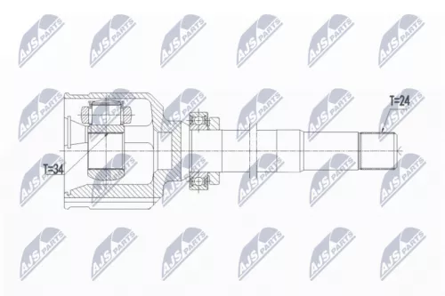 NTY NTY NPW-PE-020 Front Right NTY Cv Joint & Boot Kit 