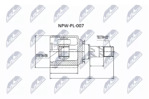 NTY NTY NPW-PL-007 Front Left Front Right Inner NTY Cv Joint & Boot Kit 