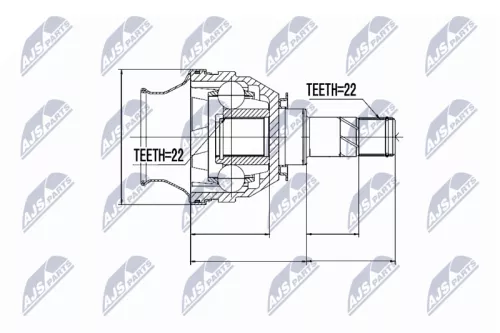 Front Inner NTY Cv Joint & Boot Kit