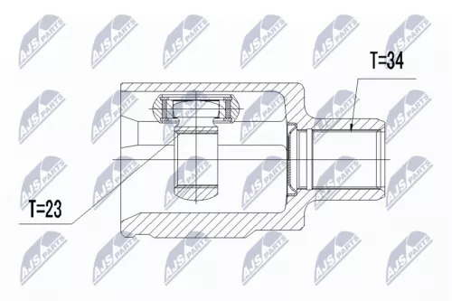 NTY NTY (NPW-PL-030) Front Right NTY Cv Joint & Boot Kit 