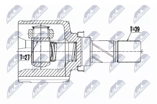 NTY NTY NPW-PL-058 Inner Front Left NTY Cv Joint & Boot Kit 