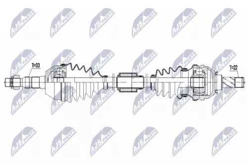 NTY NTY NPW-PL-125 NTY NPW-PL-125 Drive Shaft 
