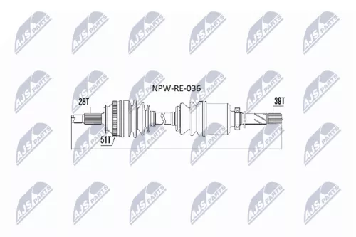 NTY NPW-RE-036 Drive Shaft