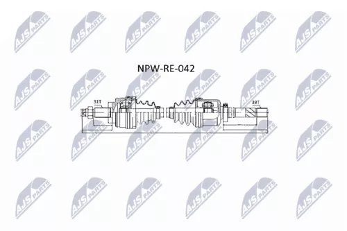 NTY NPW-RE-042 Drive Shaft