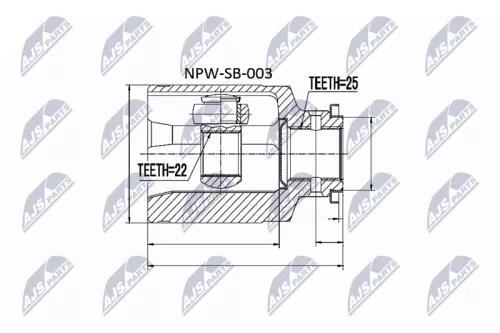 Front Inner NTY Cv Joint & Boot Kit