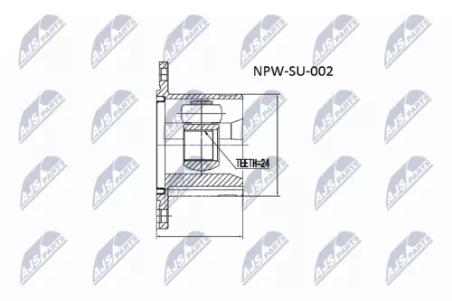 NTY NTY NPW-SU-002 Inner NTY Cv Joint & Boot Kit 