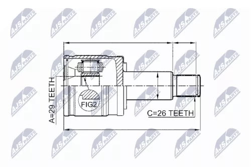 Inner NTY Cv Joint & Boot Kit