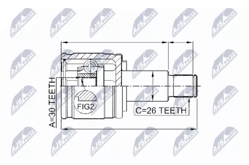 NTY NTY NPW-SU-009 Inner NTY Cv Joint & Boot Kit 