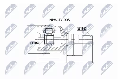 Inner Front NTY Cv Joint & Boot Kit
