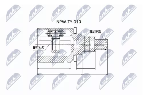 NTY NTY NPW-TY-010 Inner Front Left NTY Cv Joint & Boot Kit 