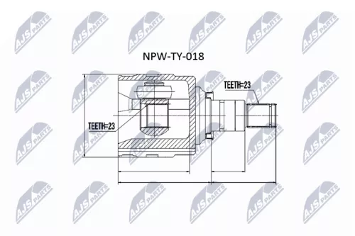 NTY NTY NPW-TY-018 Front Right Inner NTY Cv Joint & Boot Kit 
