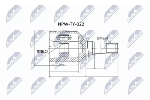 NTY NTY NPW-TY-022 Inner NTY Cv Joint & Boot Kit 