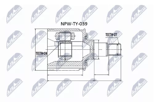 NTY NTY NPW-TY-039 Front Inner NTY Cv Joint & Boot Kit 