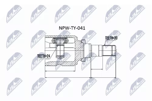 NTY NTY NPW-TY-041 Inner NTY Cv Joint & Boot Kit 