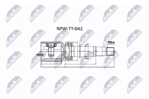 NTY NTY NPW-TY-042 Inner NTY Cv Joint & Boot Kit 