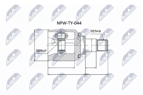 NTY NTY NPW-TY-044 Front Left NTY Cv Joint & Boot Kit 