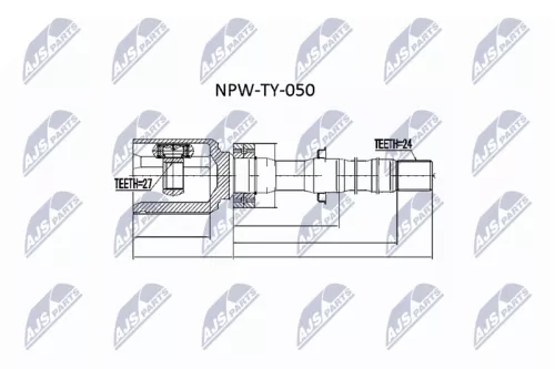 NTY NTY NPW-TY-050 Inner NTY Cv Joint & Boot Kit 