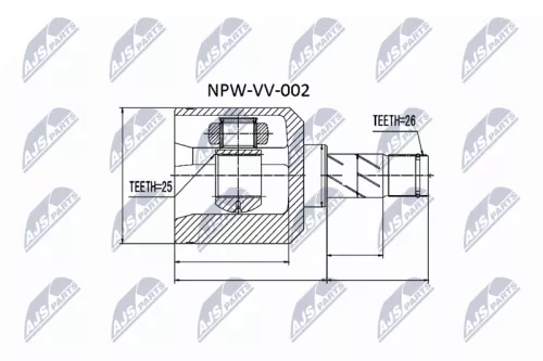 Front Left NTY Cv Joint & Boot Kit