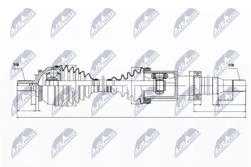 NTY NTY NPW-VV-019 NTY NPW-VV-019 Drive Shaft 