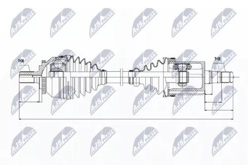 NTY NTY (NPW-VV-045) Front Left Front NTY Drive Shaft 
