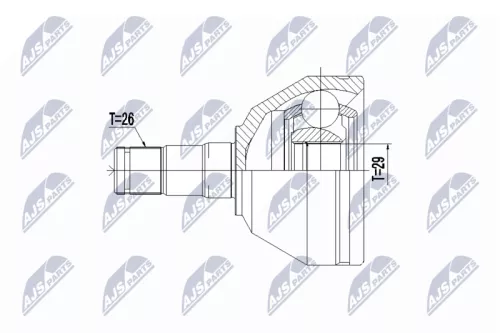 Front Left NTY Cv Joint & Boot Kit