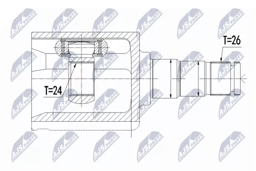 NTY NTY NPW-VV-093 Front Left NTY Cv Joint & Boot Kit 