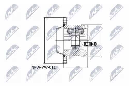 NTY NTY NPW-VW-011 Front Left Front Right NTY Cv Joint & Boot Kit 