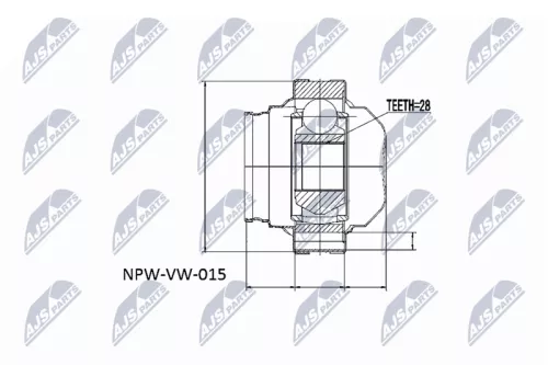 NTY NTY (NPW-VW-015) Inner NTY Cv Joint & Boot Kit 