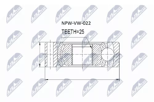 NTY NTY NPW-VW-022 Joint, propshaft 