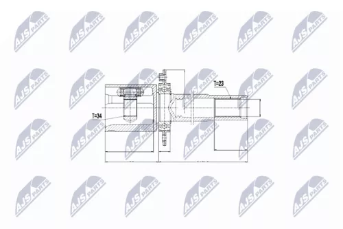 NTY NTY NPW-VW-026 Front Right NTY Cv Joint & Boot Kit 