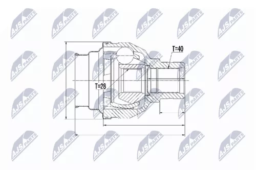 Inner Front Left NTY Cv Joint & Boot Kit