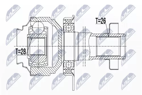 NTY NTY NPW-VW-051 Front Right NTY Cv Joint & Boot Kit 